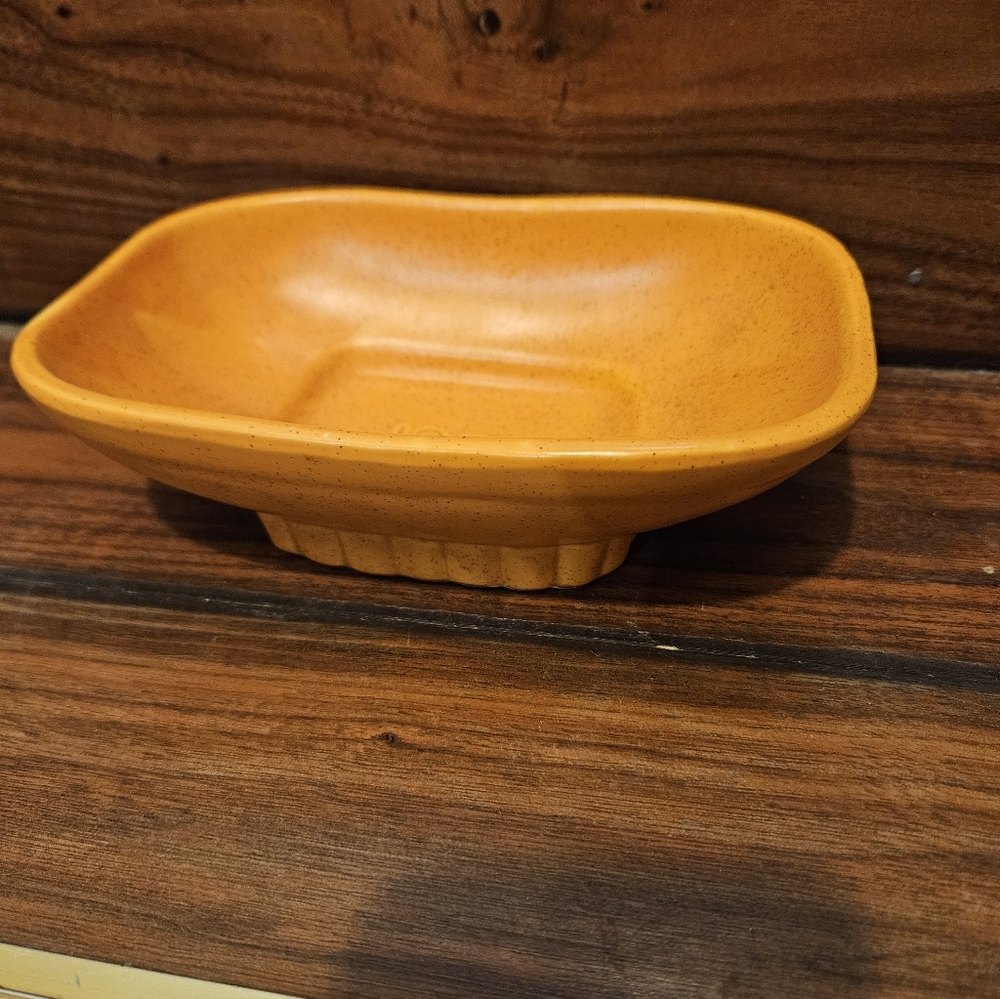 Vintage McCoy USA Orange Pedestal Bowl Model 1801